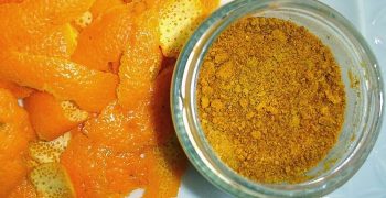 cáscara de naranja en polvo